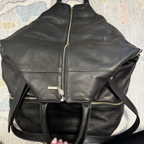 Black Leather Tote Bag - Picture 4 of 7